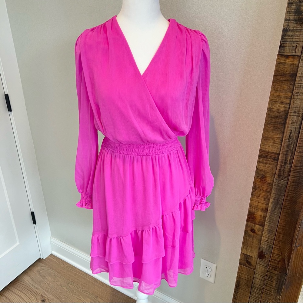 DKNY Smocked Suplice Women’s Pink Dress - Size 4‎
